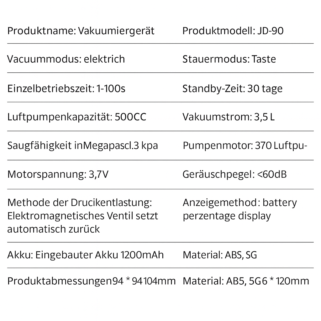 FoodSaver Mini Vakuumierer Gerät infotext