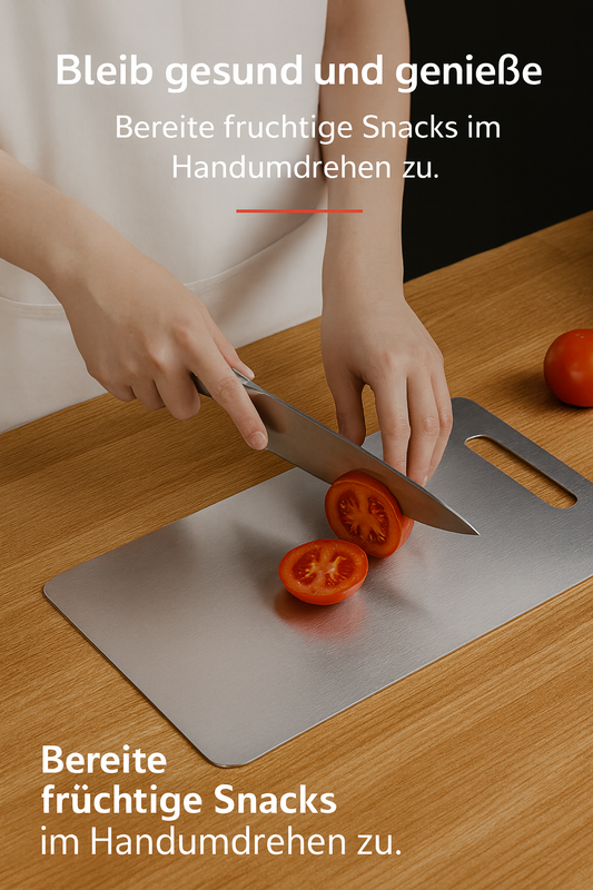 KitchenSteel Pro Schneidebrett bei Zubereitung in Küche