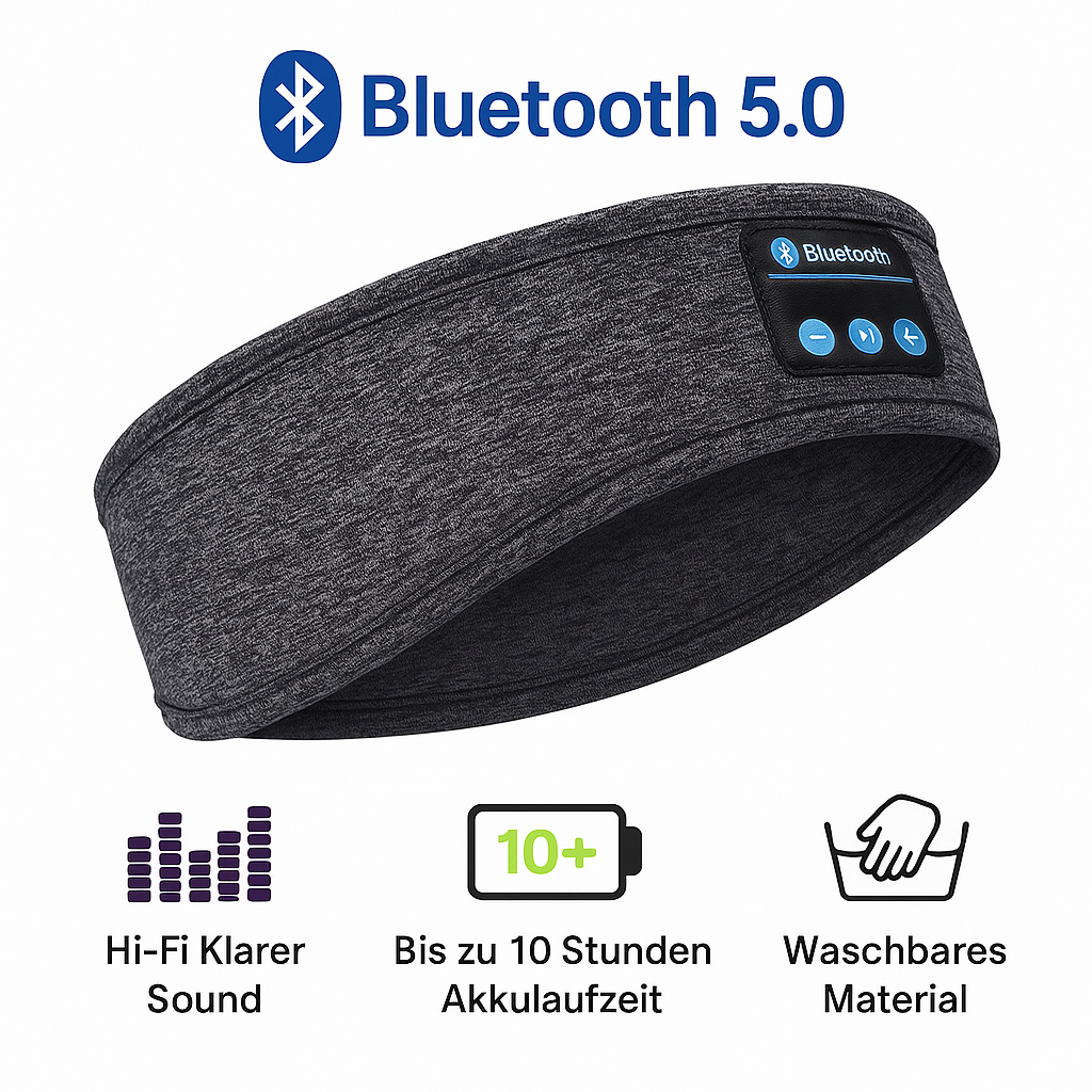 BeatBand Schlaf-Kopfhörer Stirnband kabellos Bluetooth grau
