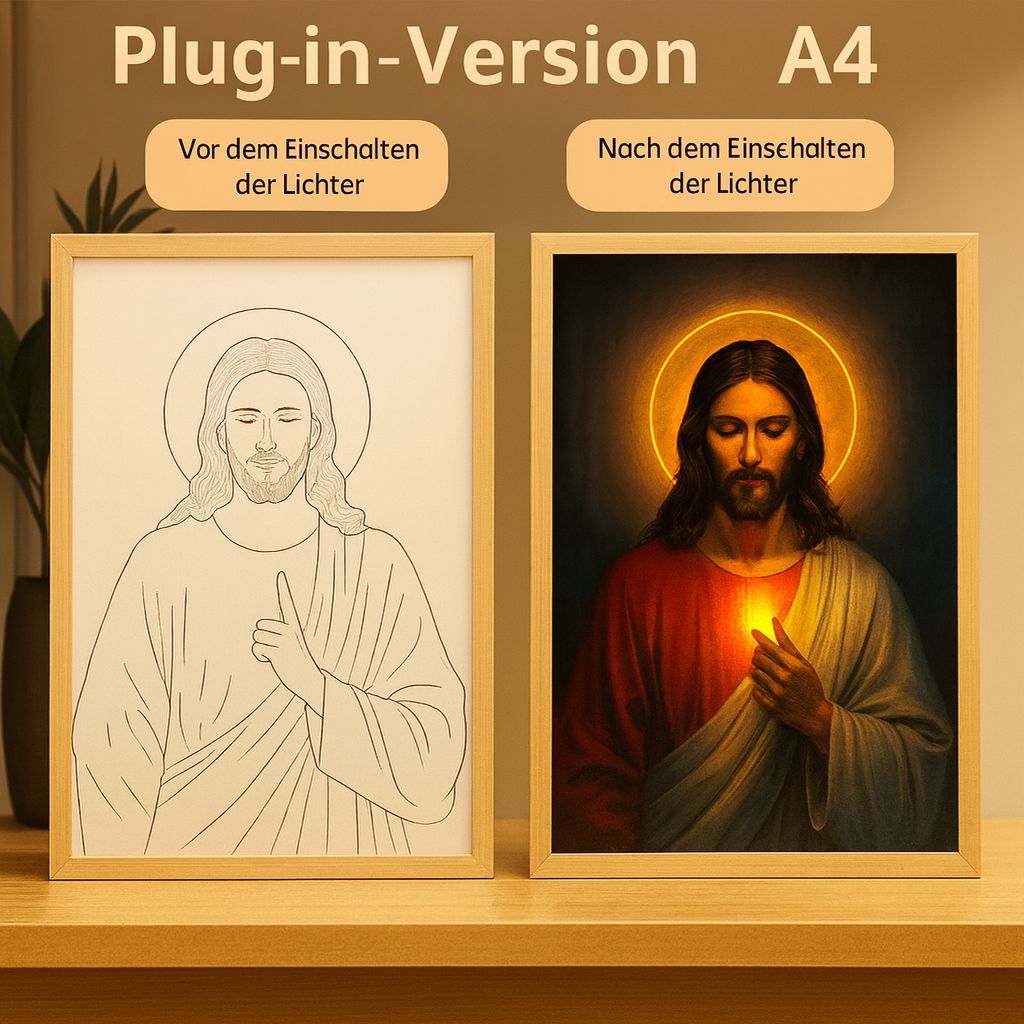 JesusLicht LED-Lampe Jesus Nahaufnahme Motiv