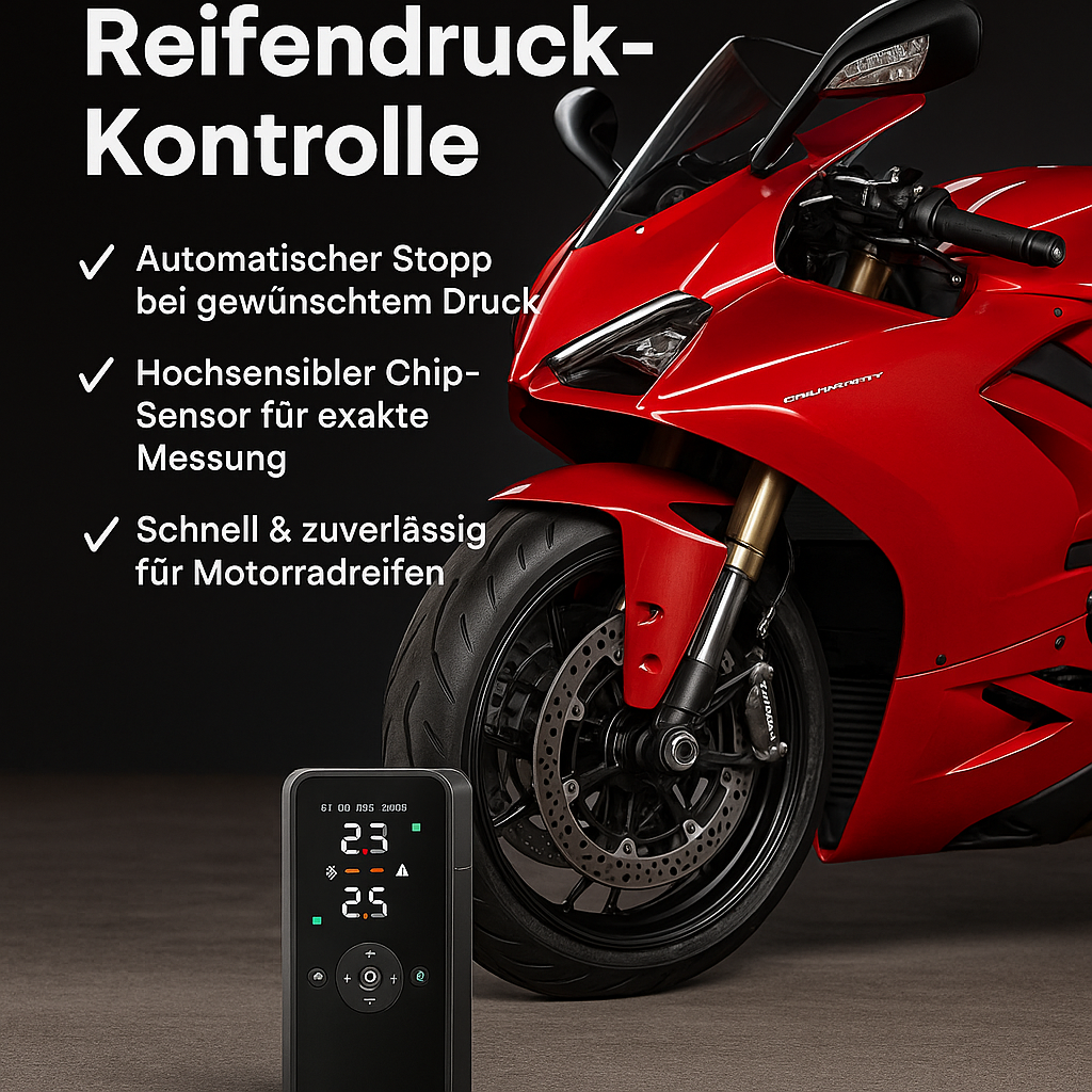 DruckProfi mobiler Drucker Verwendung beim Motorradfahren
