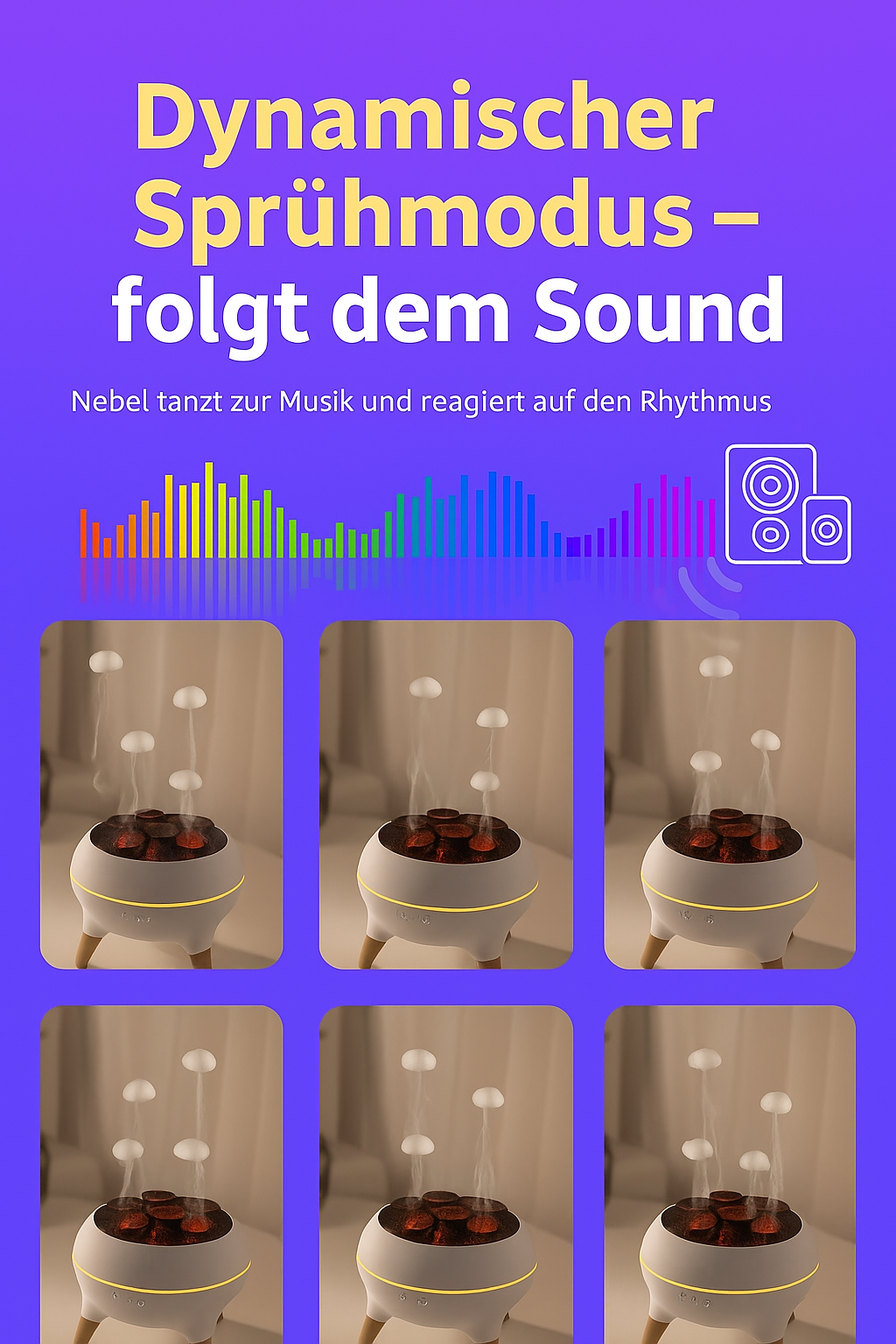 Jellyfish-Dream Aroma Diffuser mit Musik Bluetooth Lautsprecher
