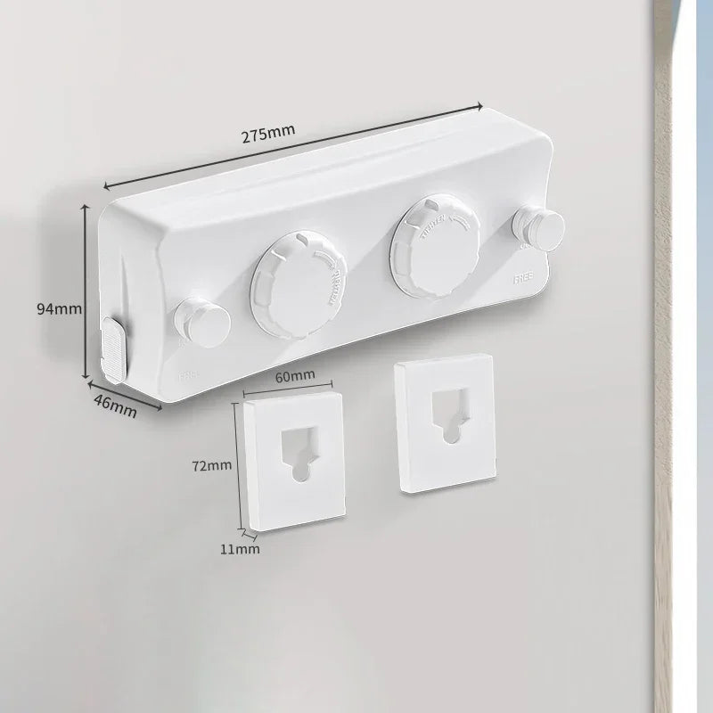 FlexiClean Wäscheleine in Verwendung mit aufgehängter Wäsche
