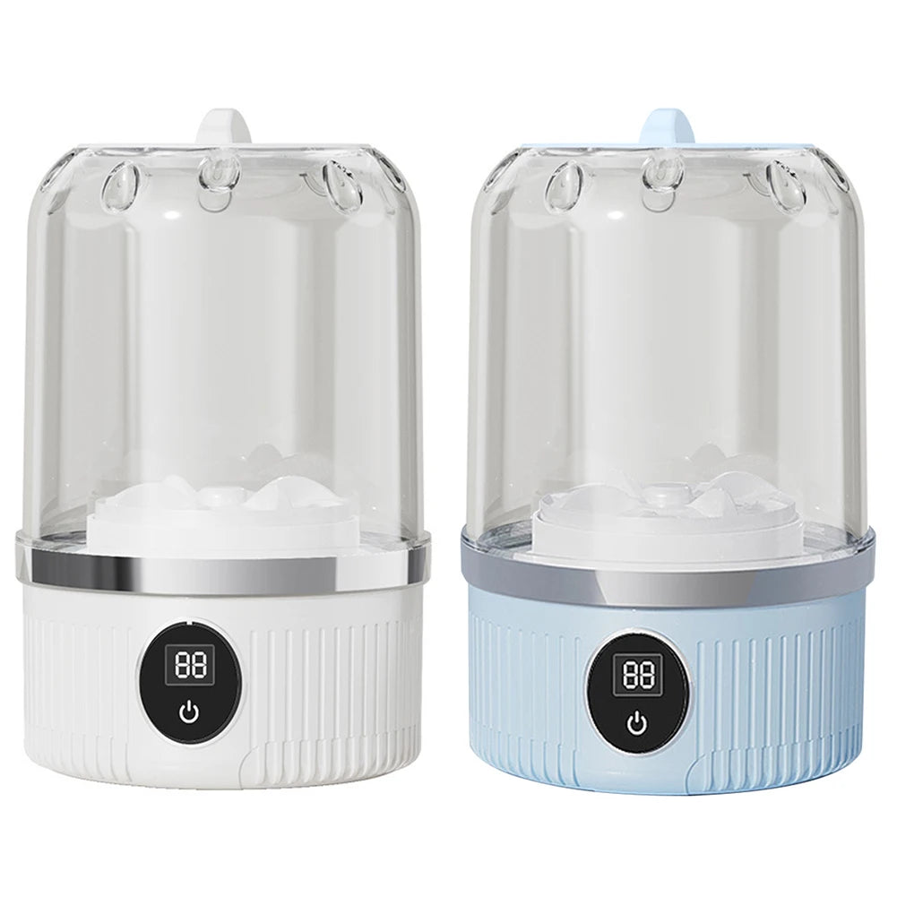 TravelClean kompakte Waschmaschine Detailansicht
Weiß & Blau