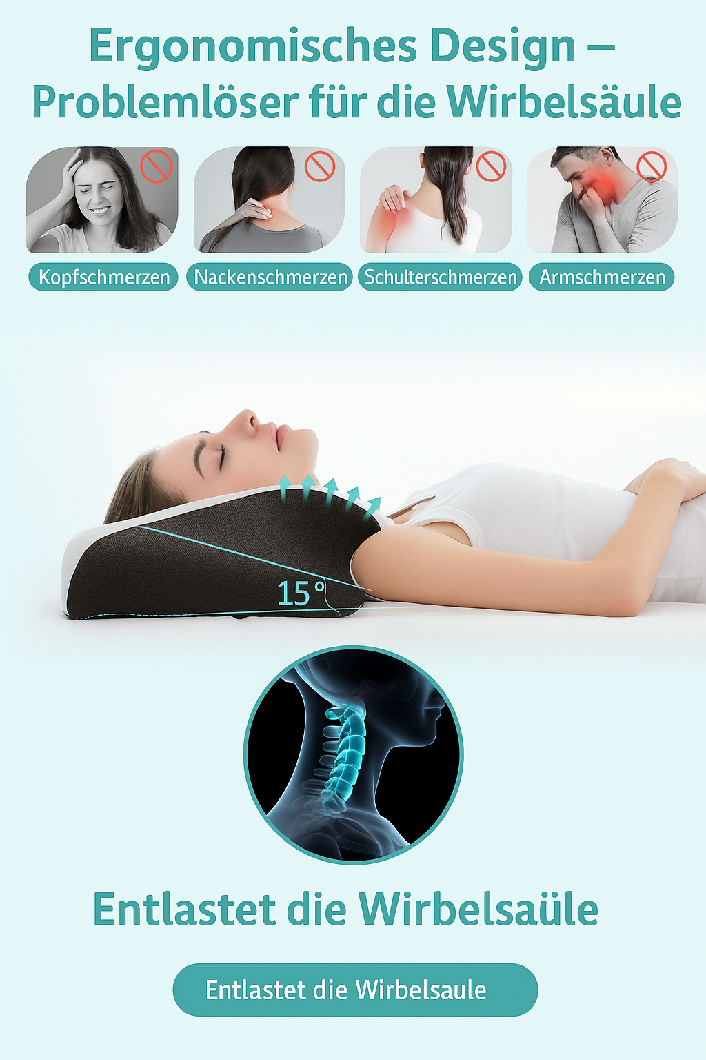 NeckHaven Nackenkissen lindert Nackenschmerzen und Verspannungen
