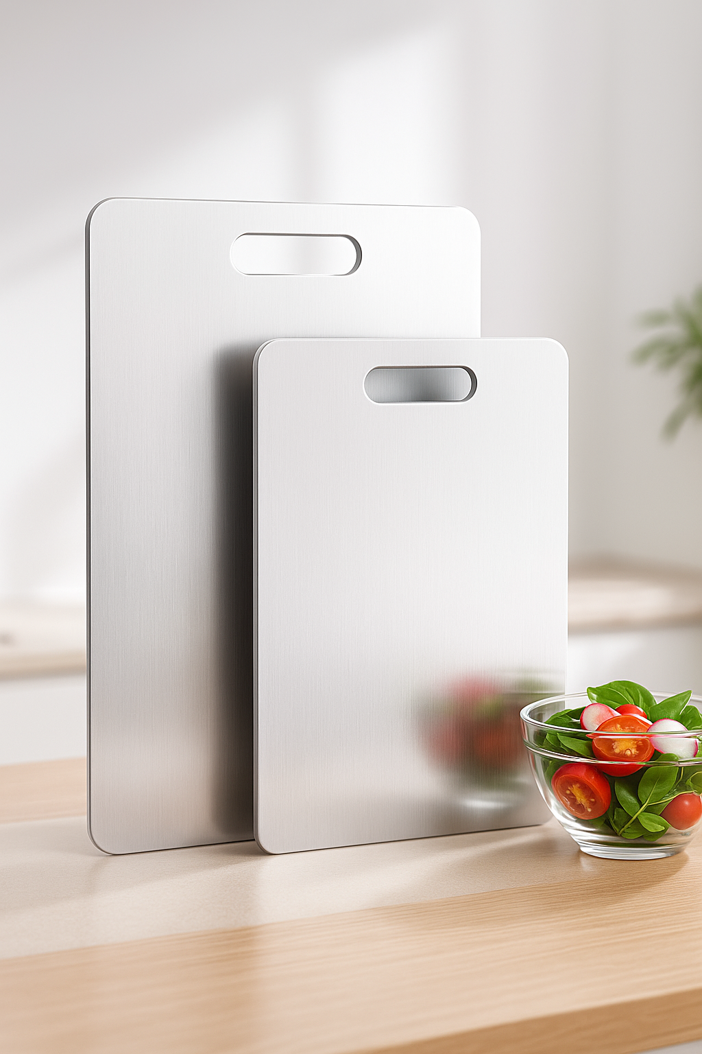 KitchenSteel Pro Edelstahl Schneidebrett antibakteriell rostfrei
