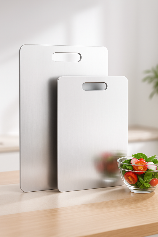 KitchenSteel Pro Edelstahl Schneidebrett antibakteriell rostfrei
