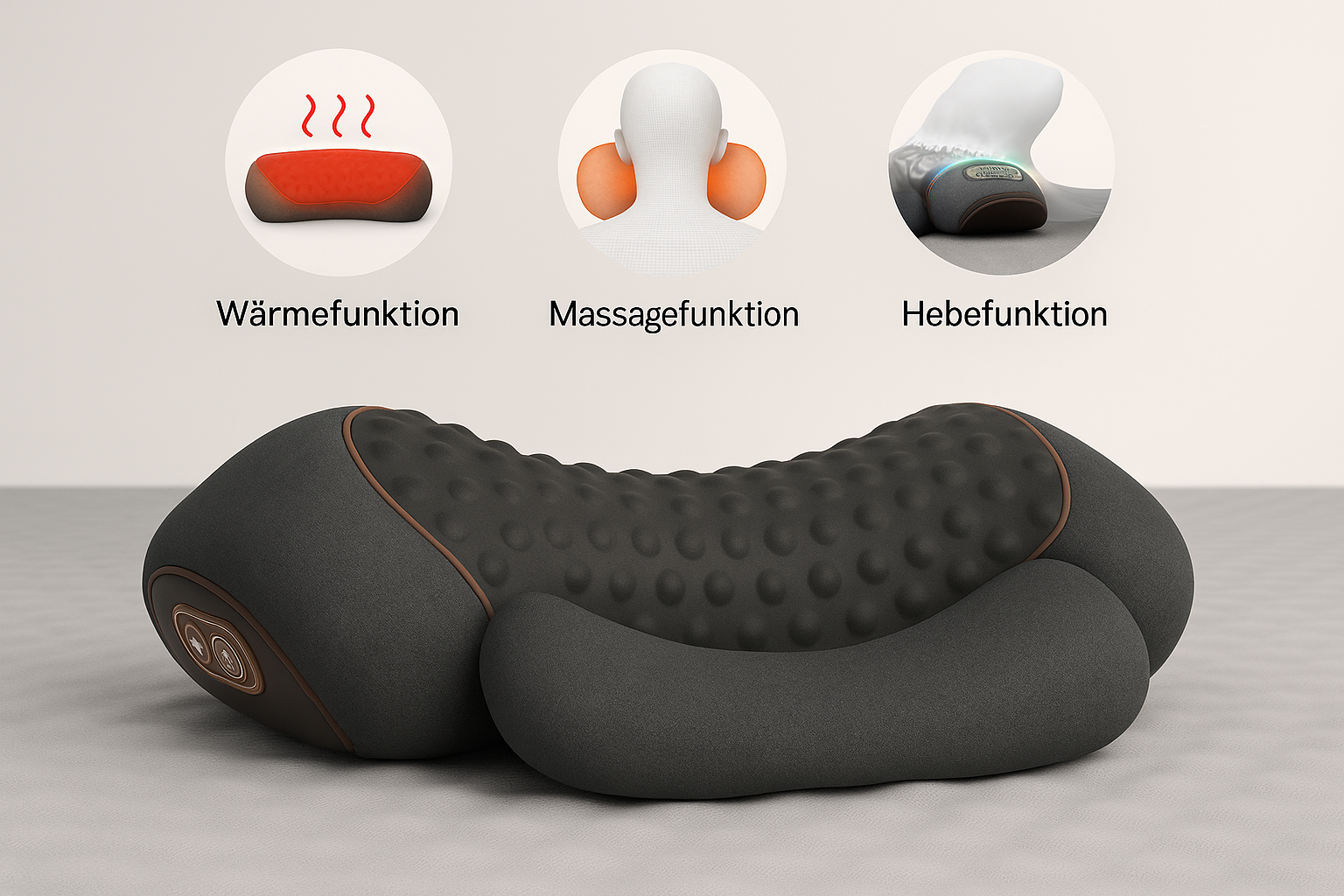 ThermoNeck Pro Nackenmassagegerät Funktionen Wärme Massage Intensität
