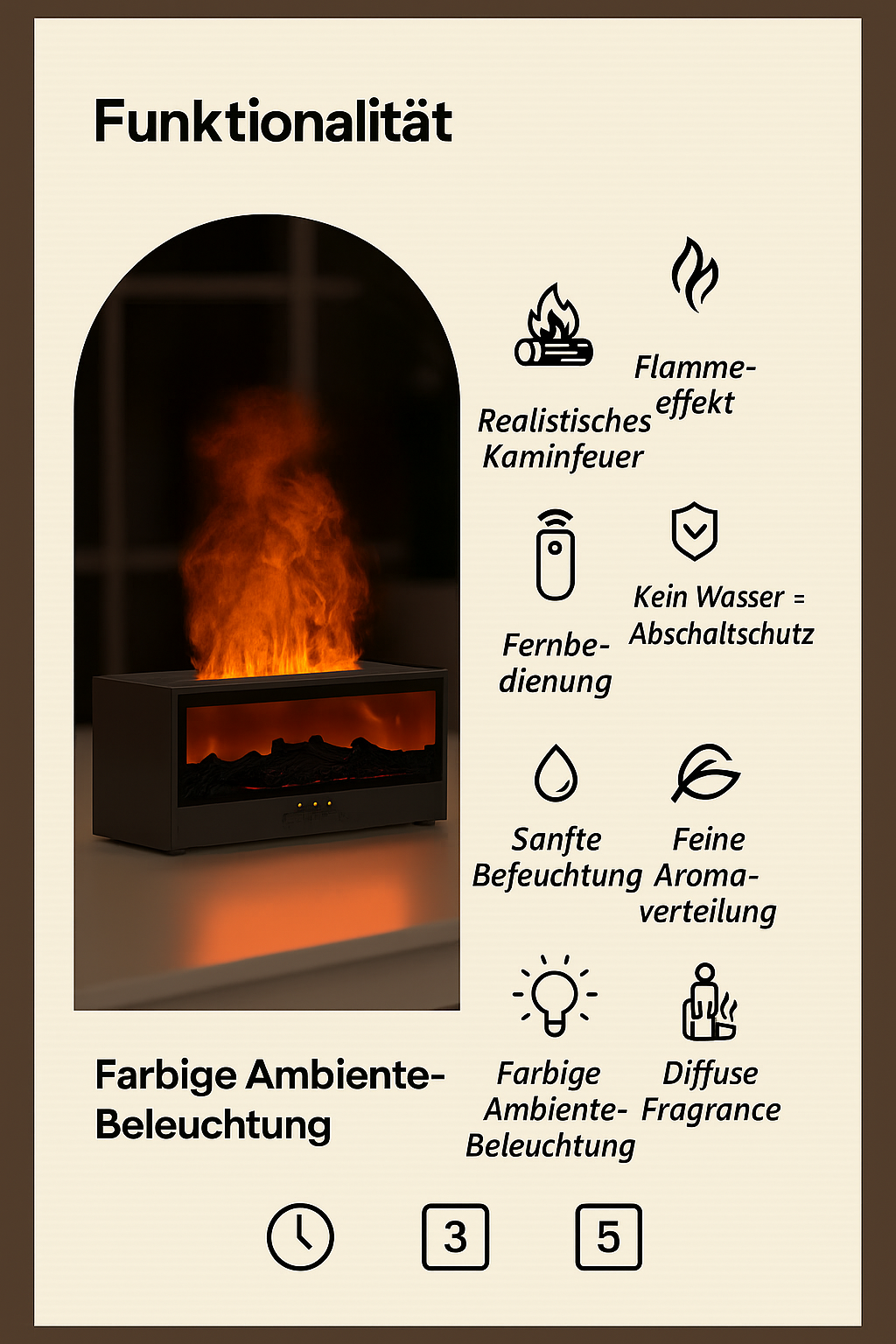 RelaxGlow Aroma Diffuser alle Funktionen Übersicht
