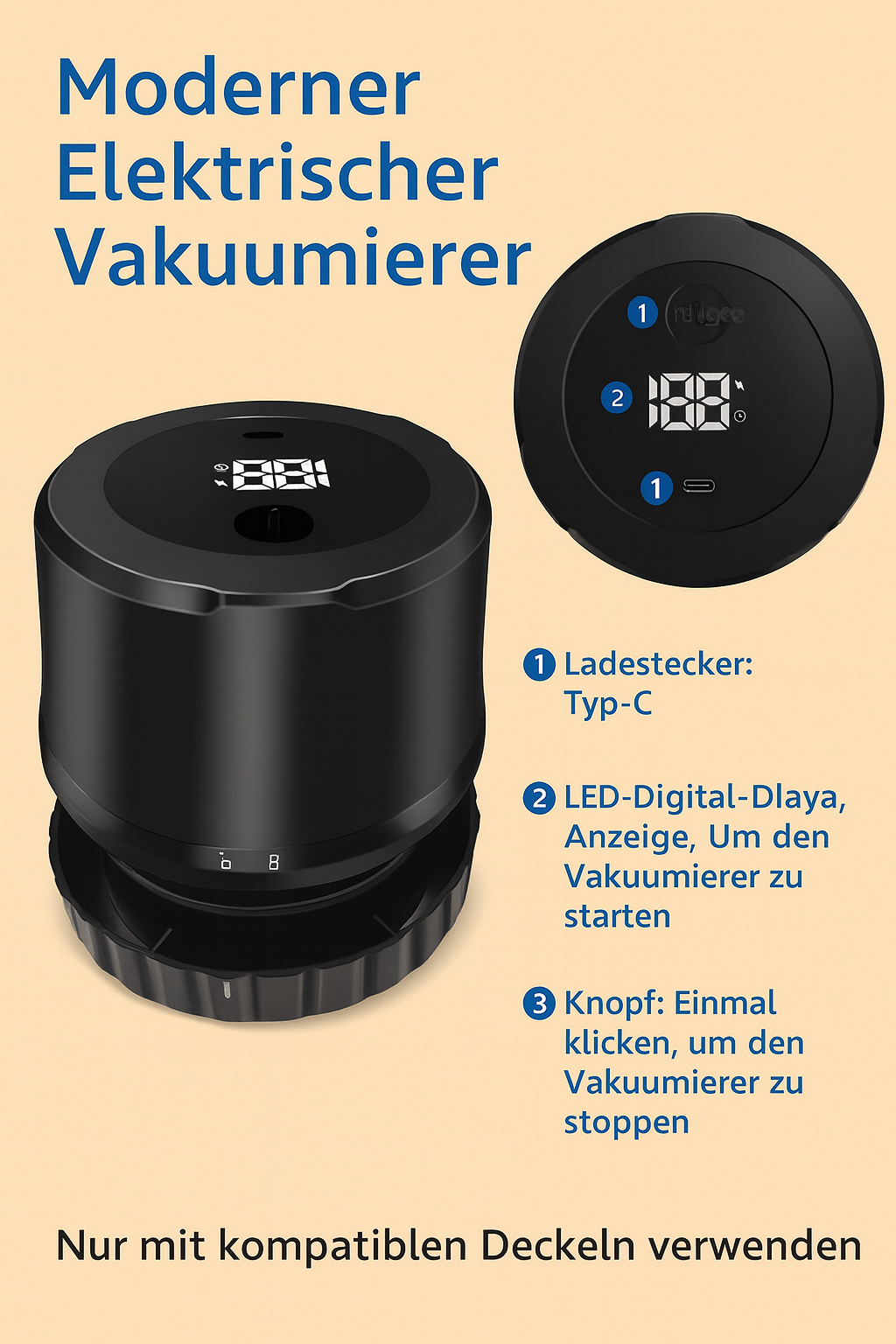 FoodSaver Mini Vakuumierer Gerät Erklärung und Funktionen
