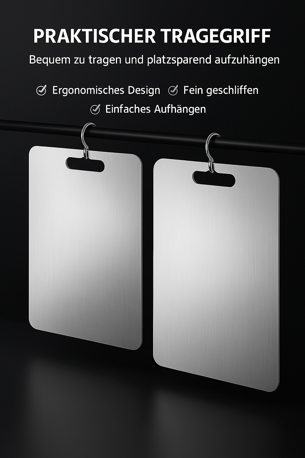 KitchenSteel Pro Schneidebrett platzsparend zum Aufhängen
