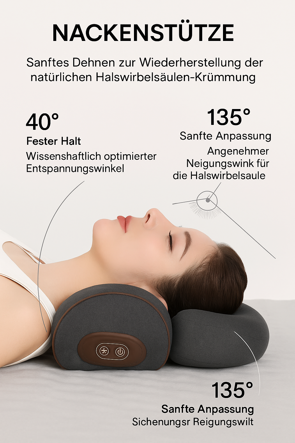 ThermoNeck Pro Massagegerät in Anwendung liegend
